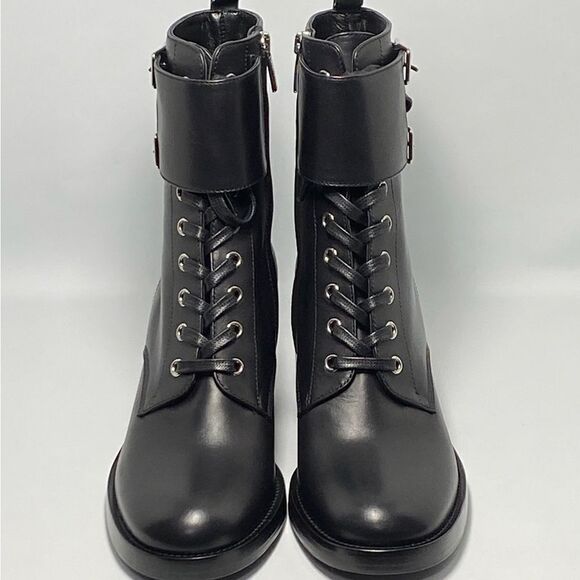 GIANVITO ROSSI Lagarde Calf Leather Side-Zip Combat Booties size 38 - Picture 3 of 12